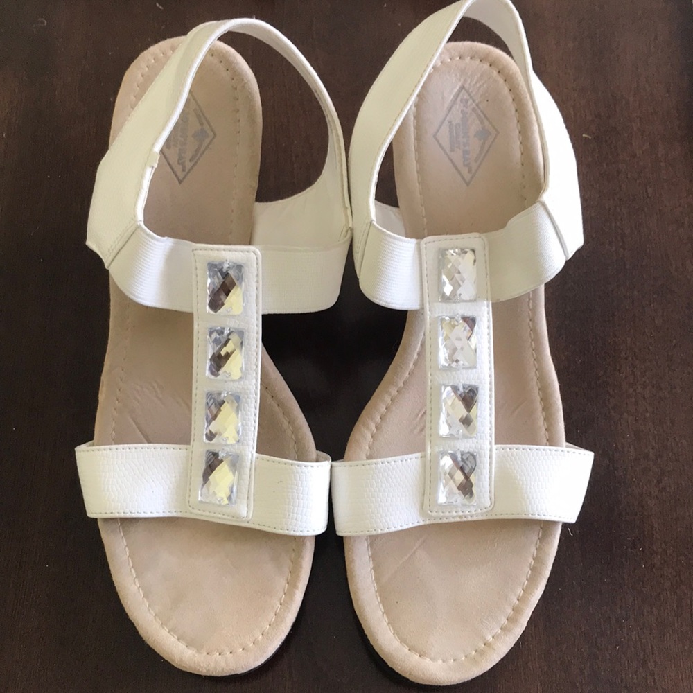 St Johns Bay white Bling wedge sandal